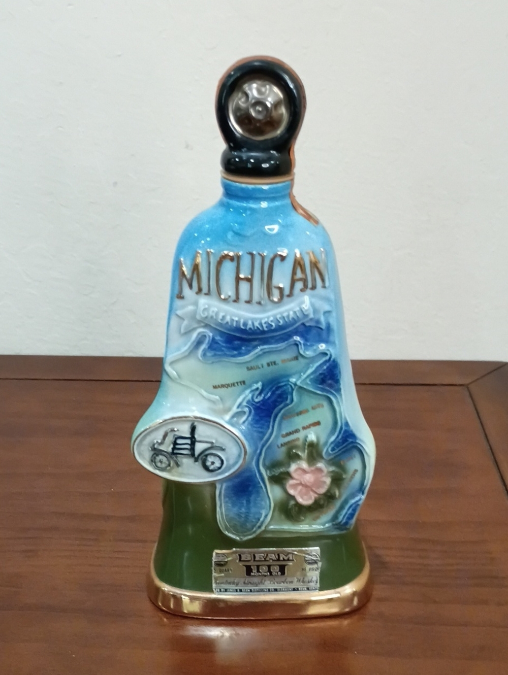 Jim Beam "State of Michigan" Decanter, Empty - Vintage 1972